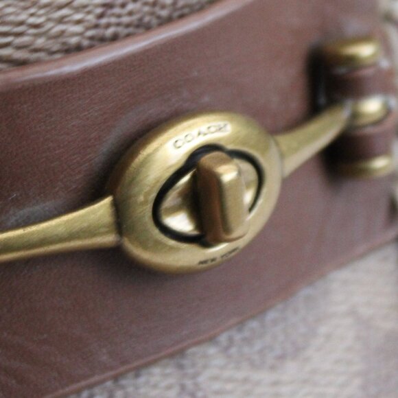 COACH Women's Signature Leather Crosby Driver Brown Tan Turn- Lock Loafers 7.5 - Picture 7 of 8